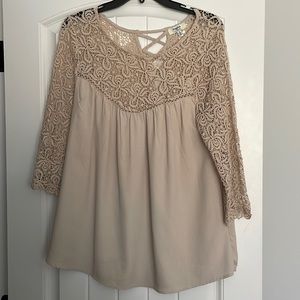 Hayden brand, size S top with crochet detail.